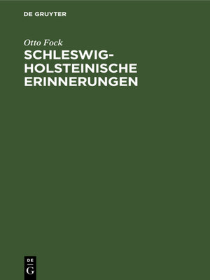 cover image of Schleswig-Holsteinische Erinnerungen